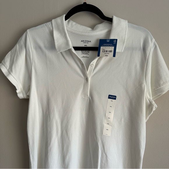 ARIZONA WOMENS WHITE POLO STYLE TOP SIZE XXL - Picture 2 of 6